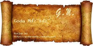 Goda Máté névjegykártya