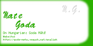 mate goda business card